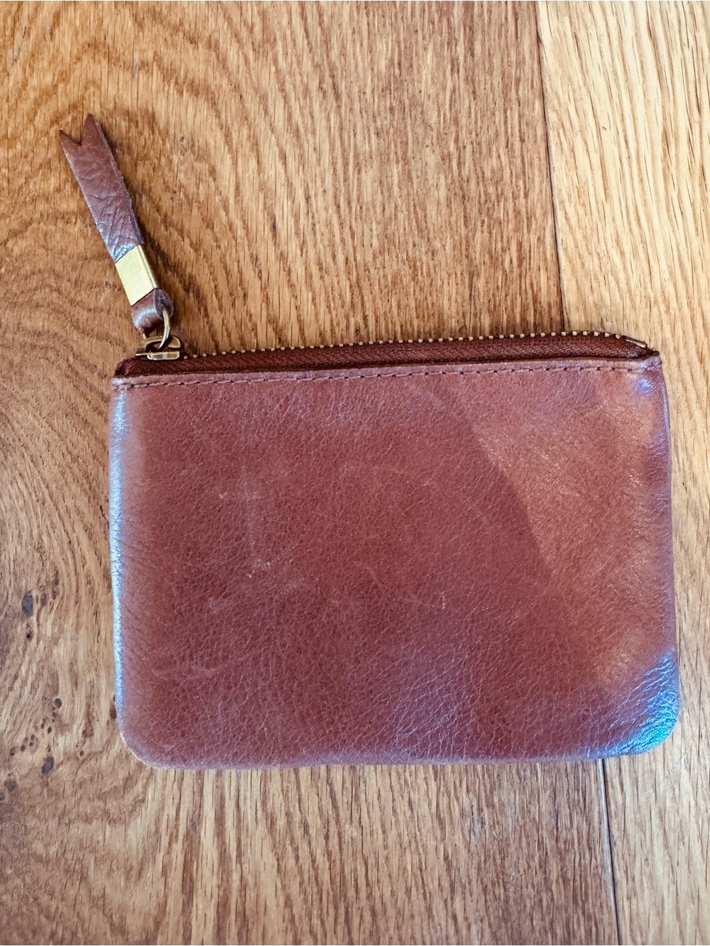 Madewell Classic Brown Leather Zip Small Wallet